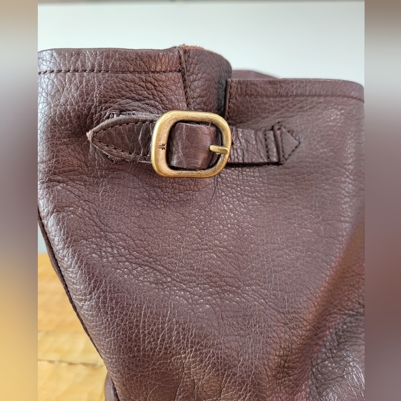 Frye Veronica Brown Leather Buckle Short Moto Slouchy Boots Women's Size 8.5 - Picture 11 of 13